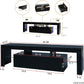 Black TV Stand, 60 65 70 75 Inch Wood TV Stand, High Glossy