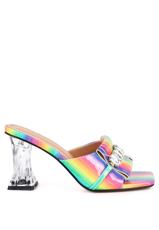 Deeba Diamante Embellishment Clear Spool Heel Sandals
