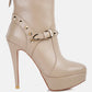 Dejang Metal Stud Embellished Faux Leather Ankle Boot