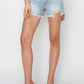 RISEN Full Size High Waist Frayed Detail Denim Shorts