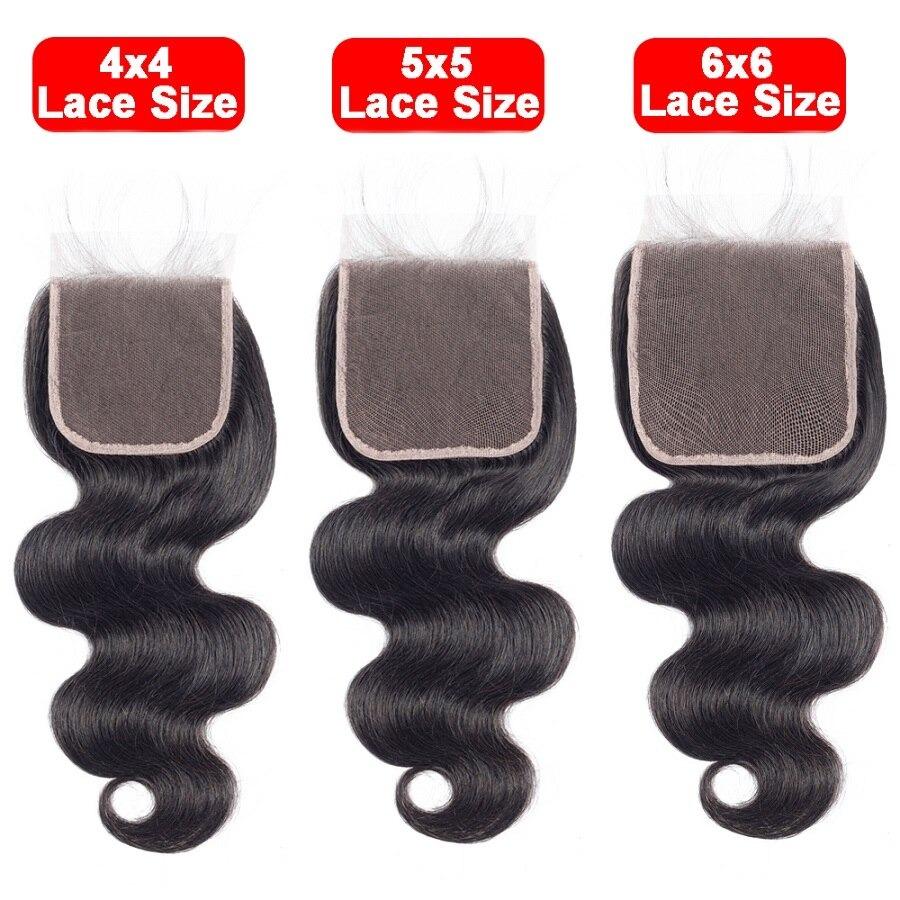10A Grade 4x4 Brazilian Body Wave 5x5 Lace 6x6 Closure Remy Human Hair - Walbiz.com