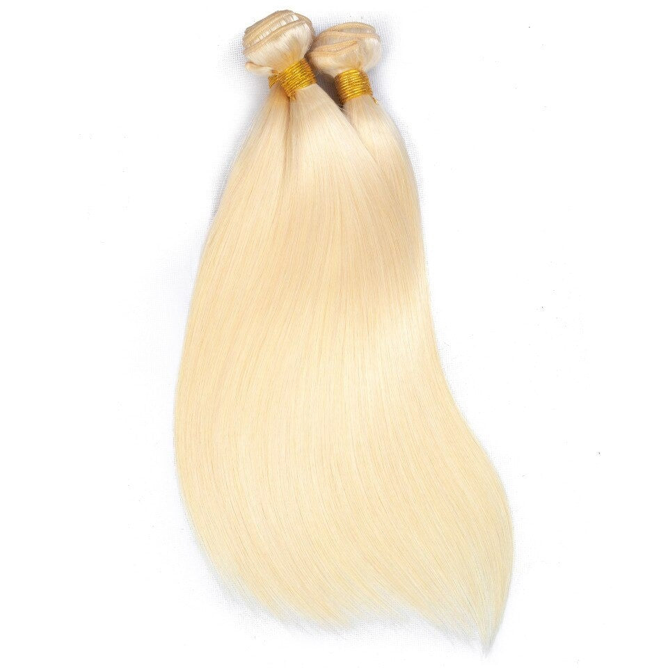 Brazilian Blonde 10A Grade #1B/613 Straight BUNDLES with CLOSURES & FR - Walbiz.com