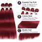 Burgundy 10A Grade 3/4 Straight #1B/Burgundy BUNDLES with CLOSURES & F