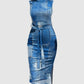 Celeste Patchwork Denim Dress