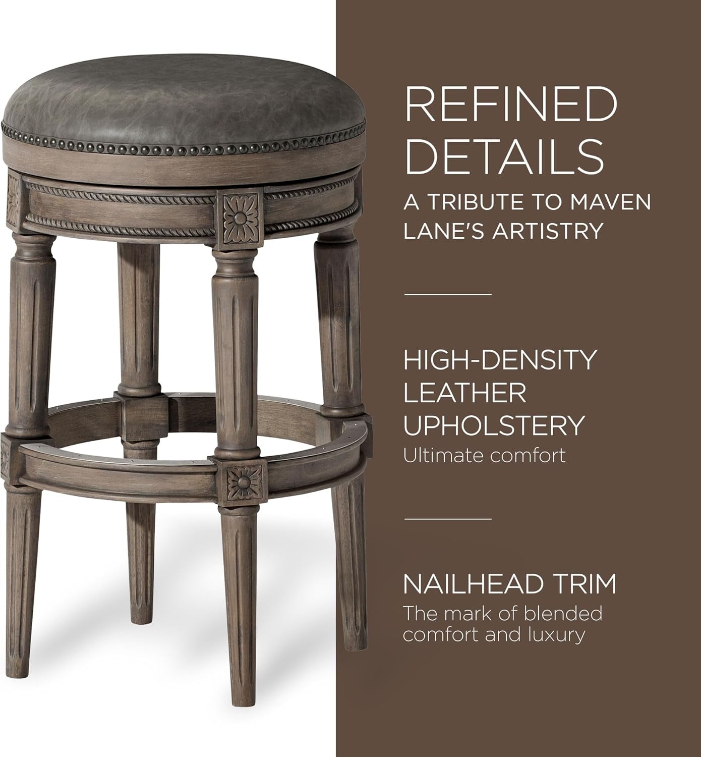 Pullman 31 Inch Tall Bar Height Upholstered Backless Barstool in