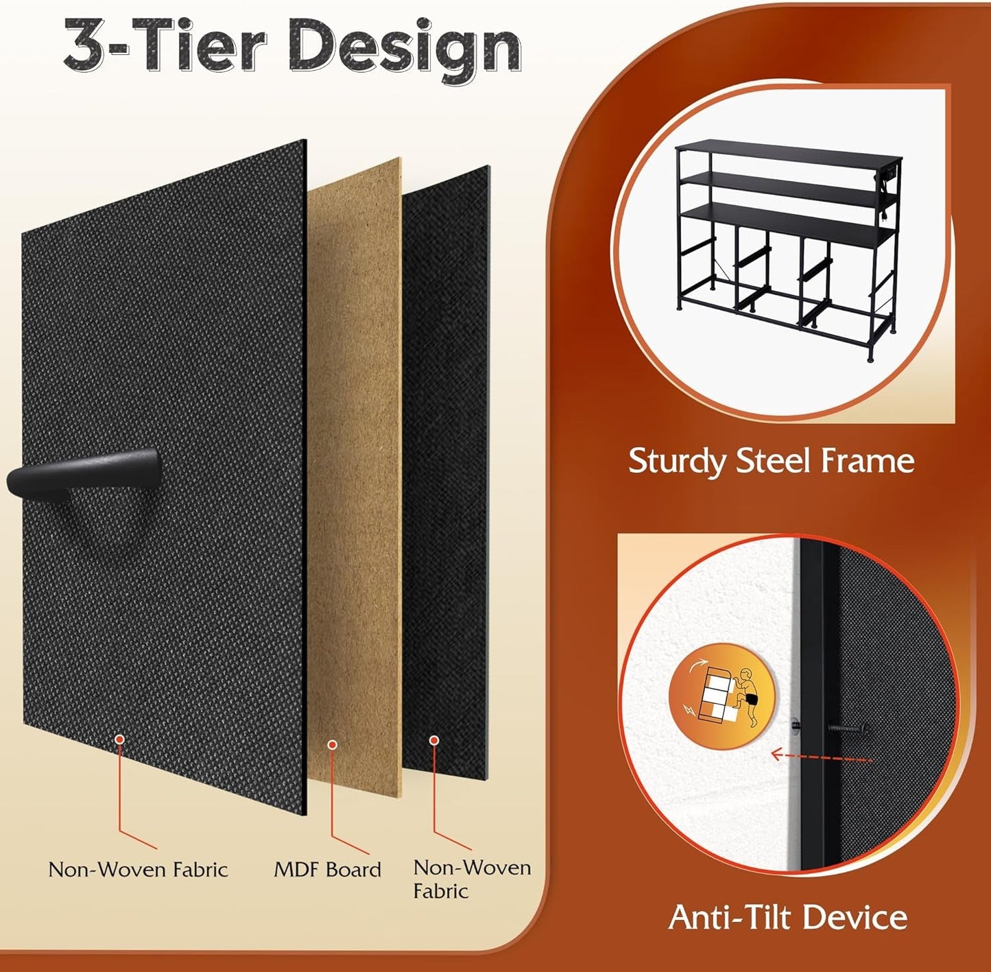 Led Dresser TV Stand for Bedroom, Entertainment Center with LED Lights