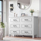 6-Drawer Dresser with Built-In Power Outlet, Wood Dresser TV Stand