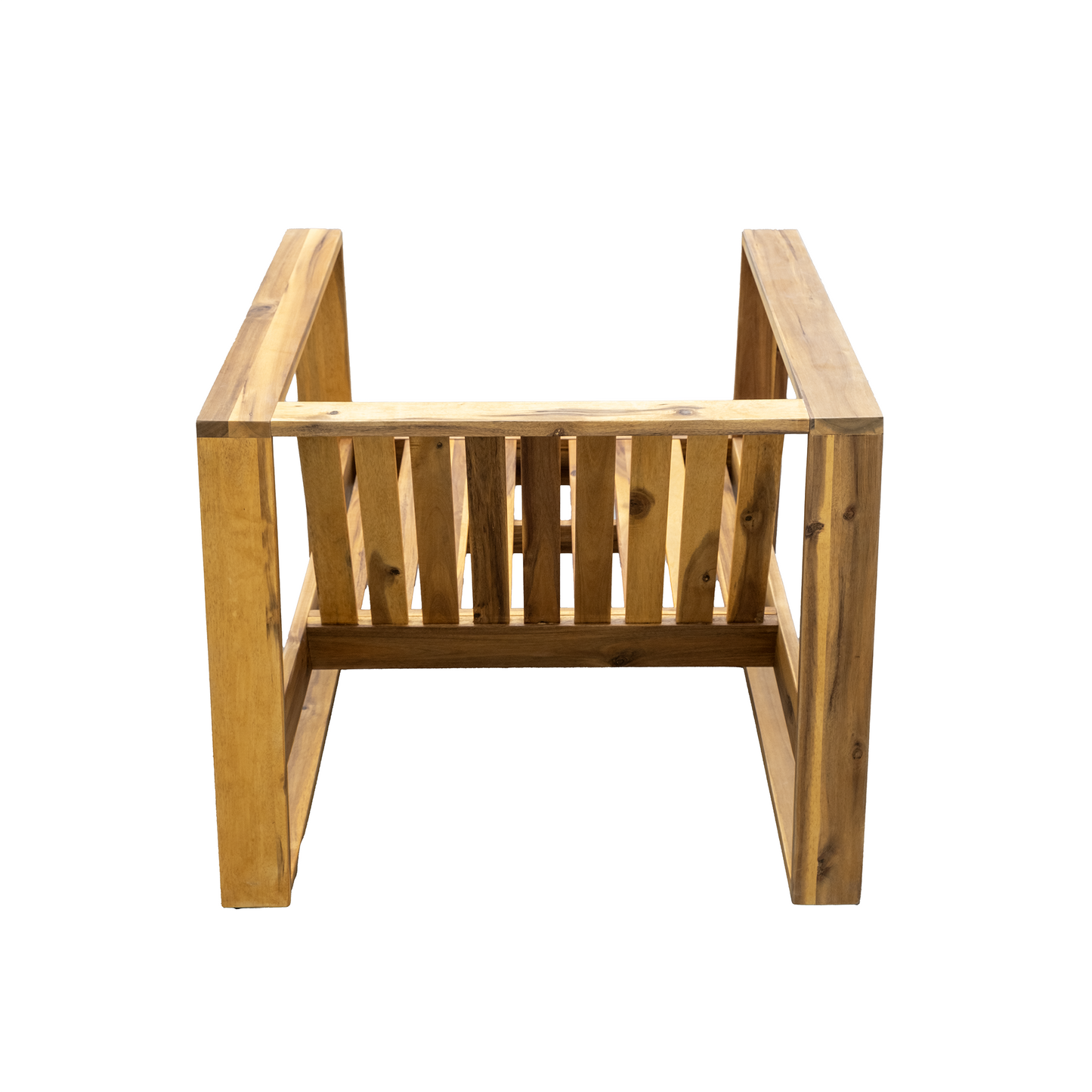 Acacia Wood Outdoor Lounge Set - Chair & Ottoman, Perfect for Patios,