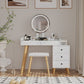 Dressing Table With LED Lights Glass Top Dressing Table With