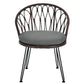 Outdoor Leisure Set, 2 Rattan Single Chairs with A Glass Round Table,