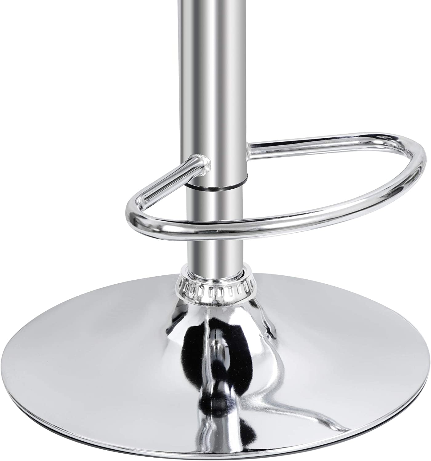 Set of 4 Adjustable Swivel Barstools, Modern PU Leather Kitchen