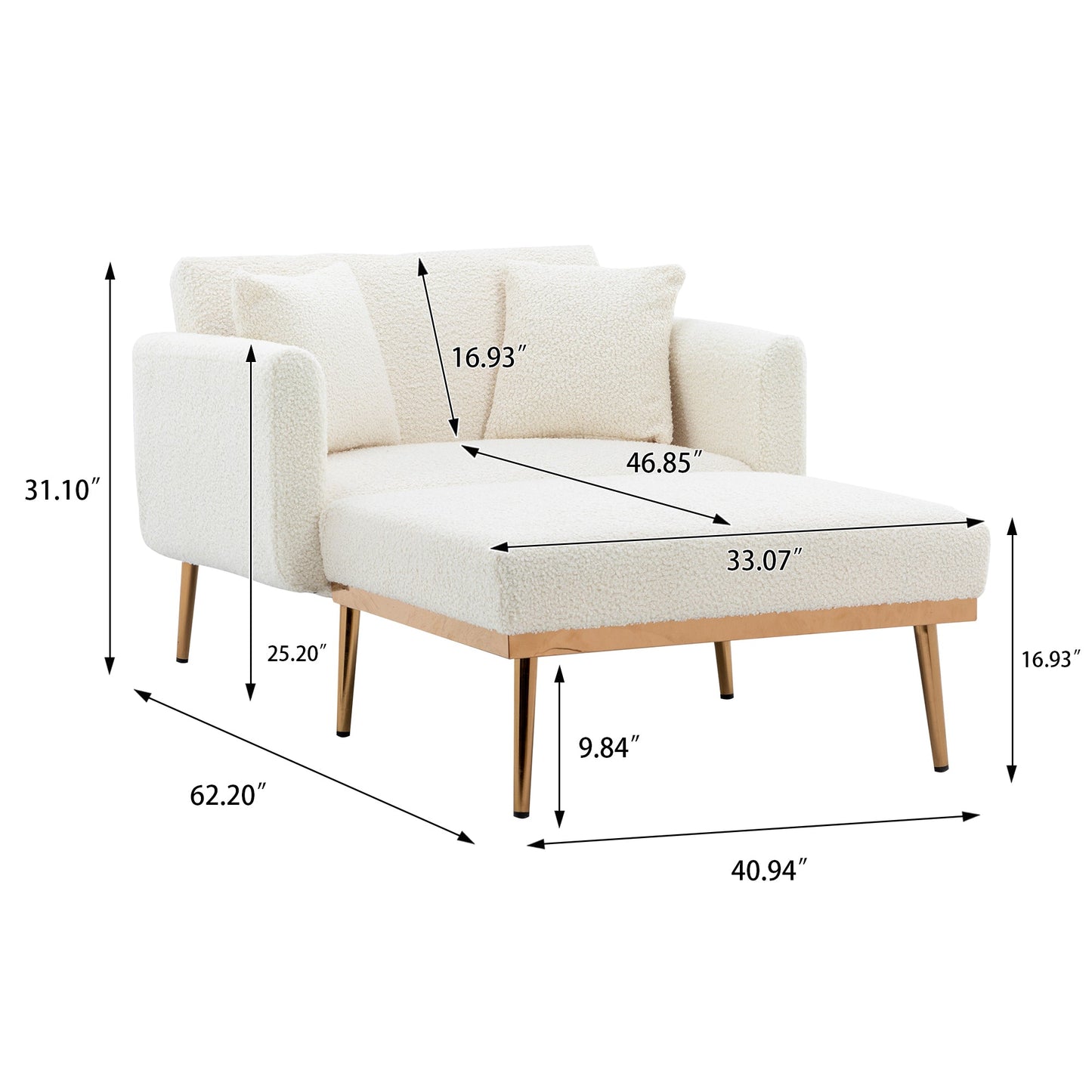 fashionable and classic style chaise lounge chair / accent chair for