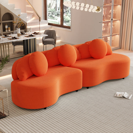 103.5'  Modern Living Room Sofa Lamb Velvet Upholstered Couch