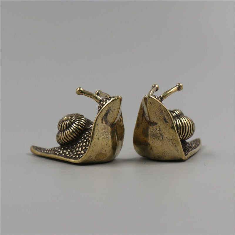 Brass Tea Pet Snail Decoration Pure Copper Paperweight Solid Core To