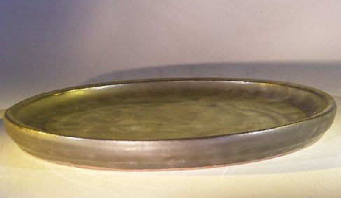 Black Ceramic Humidity/Drip Bonsai Tray - Round 10.0" x 1.0" OD /