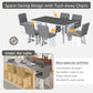Modern 7-Piece Dining Table Set with 6 Upholstered Dining Chairs, Dark