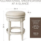 Pullman 26 Inch Tall Backless White Oak Finish Counter Height