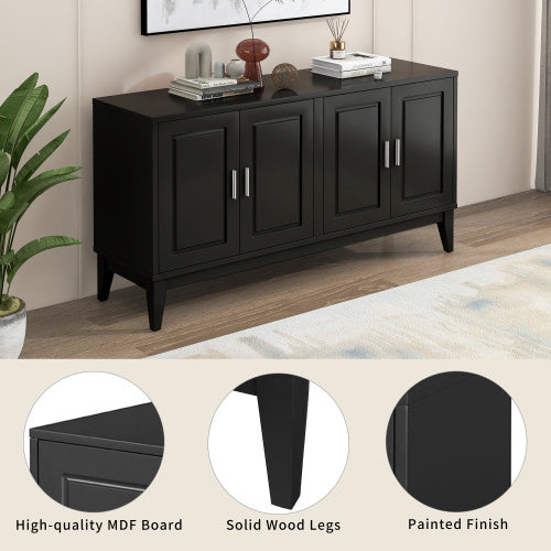 4 Door Sideboard Storage Cabinet With Gantry For Living Room And