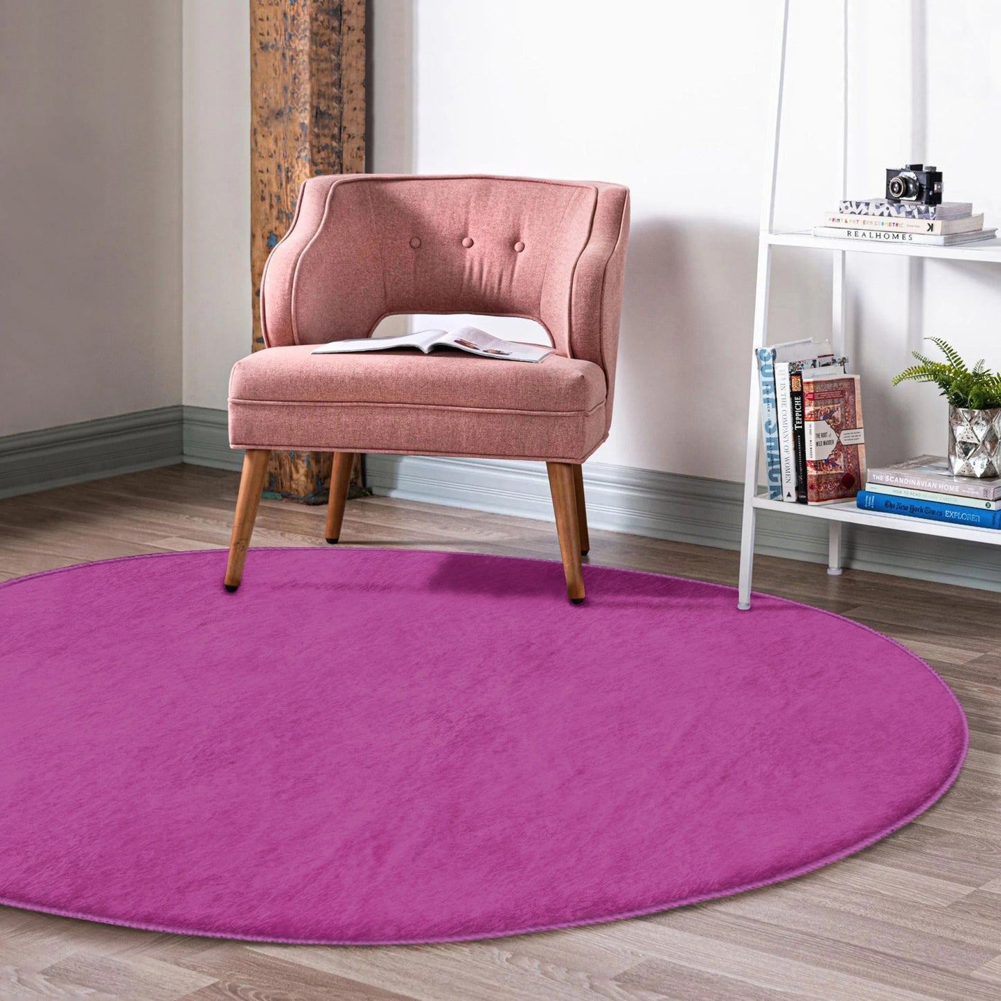 Purple Round Rug, Living Room Decoration Circle Carpet, Bedroom Floor