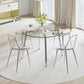 Modern Minimalist Style Round Transparent Tempered Glass Table,