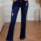 Dark Blue High Rise Flare Jeans
