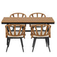 Contemporary Outdoor Set with PE Rattan Chairs and Plastic Wood
