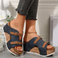 Ins Buckle Wedges Sandals Summer Fish Mouth Thick High Heel Slides