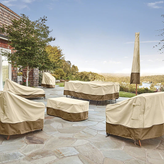 Waterproof 13ft Offset Umbrella & Frame Cover Set