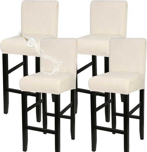 Water Repellent Bar Stool Covers Set of 4, Stretch Washable Barstool