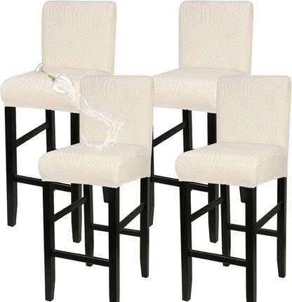 Water Repellent Bar Stool Covers Set of 4, Stretch Washable Barstool