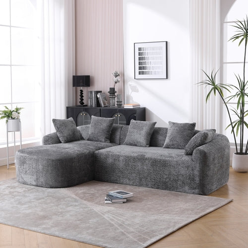 Boucle Sofa 3 Seater for Living Room Oversized Comfy Sofa L-Shape Sofa