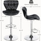 Bar Stools Set of 2, Adjustable PU Leather Swivel Barstools with Shell