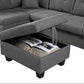 Left Fabric Sofa With Ottoman