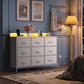 Dresser TV Stand with LED Lights and Charging Station