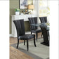 Black Faux Leather Upholstered Lines Back Set Of 2pc Chairs Dining