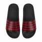 Mens Slide Sandals - Buffalo Plaid Red and Black