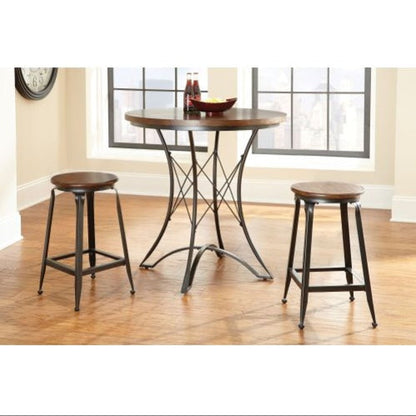 Adele - 3 Piece Dining Set With Round Counter Table - Dark Brown