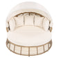 Outdoor Patio Rattan Round Daybed with Retractable Canopy, Wicker