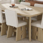 Modern 7-Piece Dining Table Set with 6 Upholstered Dining Chairs,