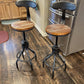 Rustic Industrial Adjustable Barstool, Set of 2