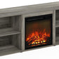 Classic 70 Inch TV Stand with Fireplace, French Oak Grey