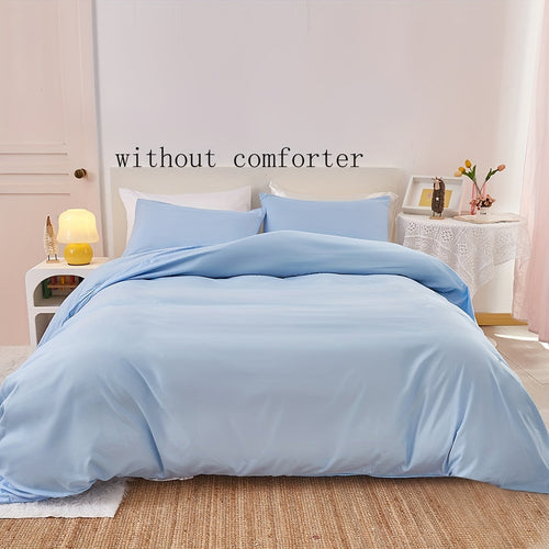 3Piece Solid Color Soft Duvet Cover Set