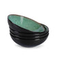 Creative Western  Kiln Change Peacock Green Bowl 30oz Bowl Set Of 4