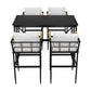 Iron Outdoor Dining Set with Acacia Wood Armrest Suitable For Patio,