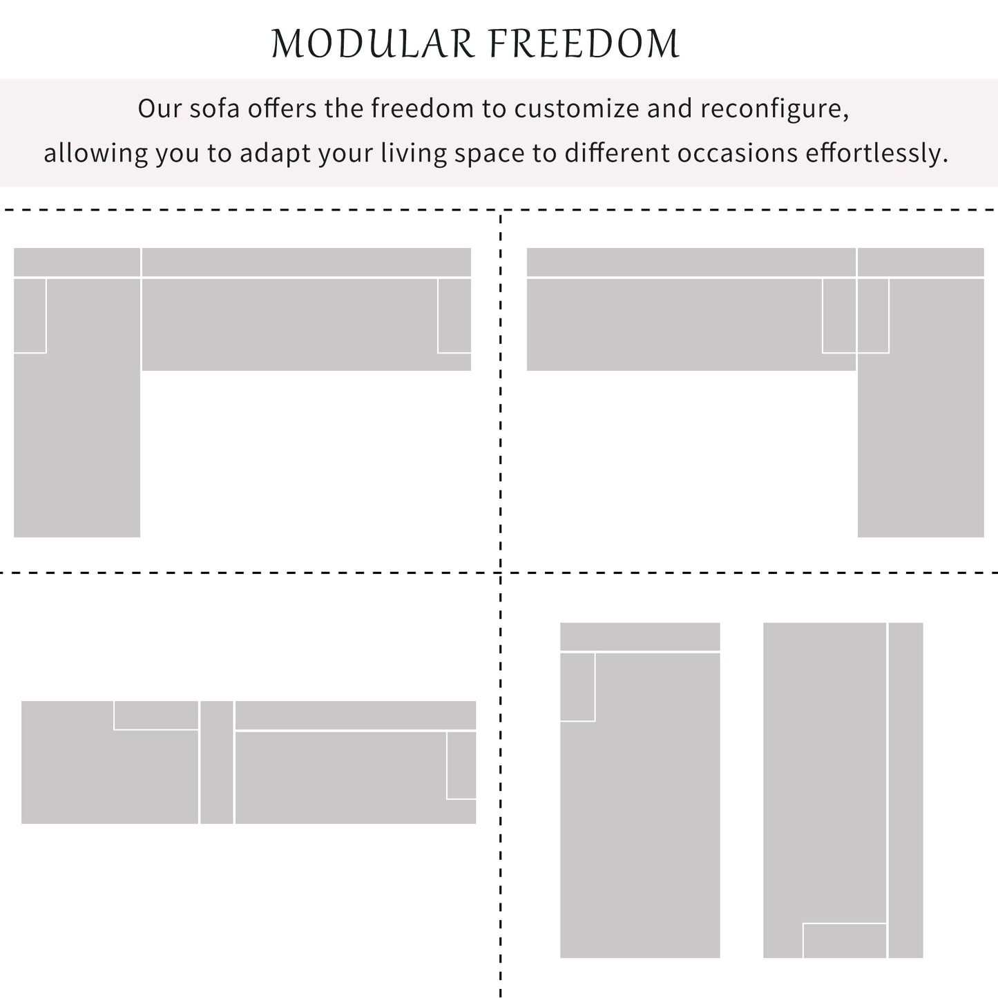 Modern Large L-Shape Modular Sectional Sofa for Living Room, Bedroom,