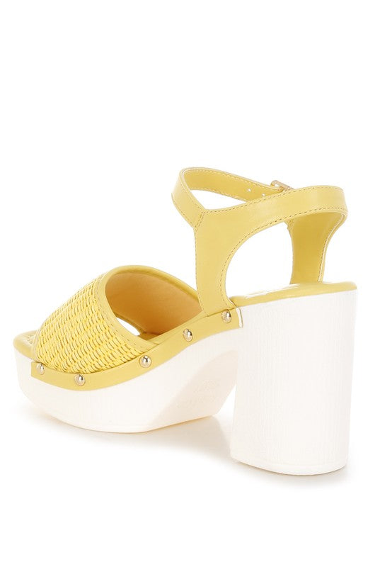 Mazaro Raffia Chunky Sandals