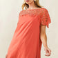BiBi Crochet Lace Yoke Detailed Wrinkled Dress