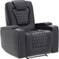 Black Power Recliner with USB, Cup Holders, Storage