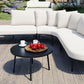 Patio Half- Moon Curved Outdoor Furniture Sofa Set with Coffee Table,