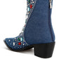 Starlit Multi Color Stones Embellished Boots